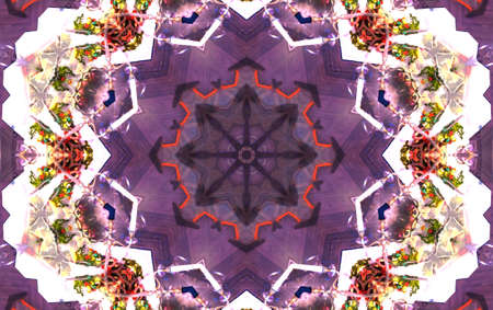 Abstract kaleidoscopic texture or background pattern design, purple color