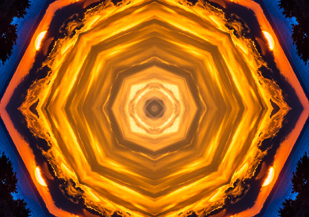 Pattern of Macro marigold orange flower, kaleidoscopeの写真素材