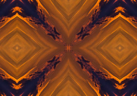 Brown Ethnic pattern. Abstract kaleidoscope fabric design.の写真素材
