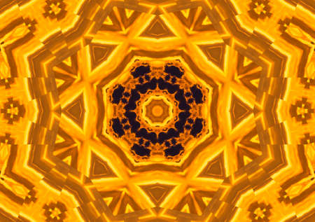Abstract red and yellow kaleidoscope seamless pattern