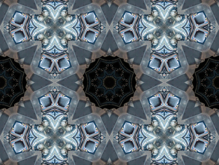 Abstract grey pattern texture, kaleidoscope seamless background