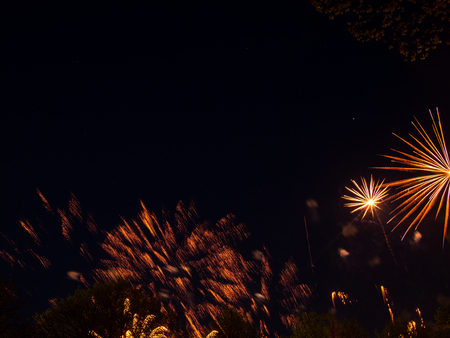 Big colorful fireworks at night, celebration festの写真素材