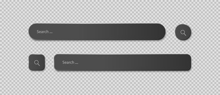 Two search strings of different shapes on a light gray background. A set of Realistic search icons. Vector illustration.のイラスト素材