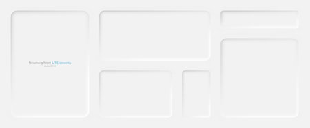 A set of banners in the neumorphism style on a white background. User interface elements. Vector illustration.のイラスト素材