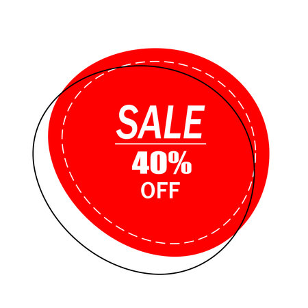 An advertising sale icon of a distorted oval shape with text on a transparent background. Discount sticker, advertising badge, trade label. Vector EPS 10.のイラスト素材