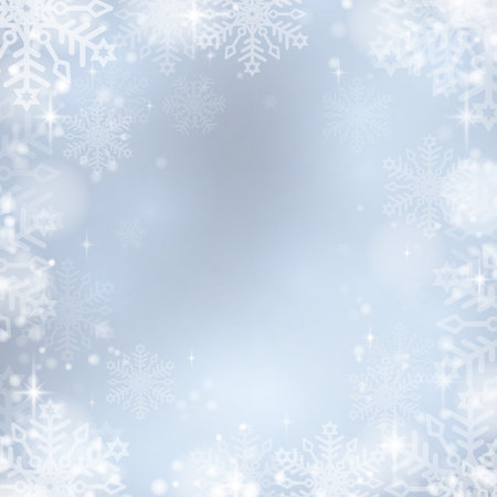 Winter snow backgrounds with snowflakes and sparks. Snowfall on a gray-foggy background. Christmas background. Falling snow. Vector EPS 10.のイラスト素材