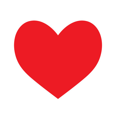 A red heart on a white background. The red heart icon. The concept of February 14th. Vector illustration.のイラスト素材