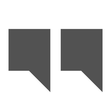 Vector icon of square quotes, commas on a white background. The quotation mark icon is gray. Flat comma characters. Vector illustration.のイラスト素材