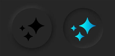 A set of black buttons with the AI sign. Buttons in the neumorphism style. Vector EPS 10.のイラスト素材