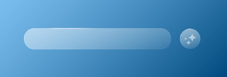 A search bar with an oval-shaped AI sign on a blue background. Futuristic intelligent search...