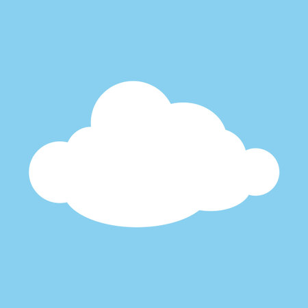 Fluffy cloud on a blue background. Design elements for weather forecasting, web interface, or cloud...