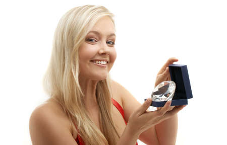 picture of lovely blond with big diamondの写真素材