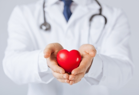 close up of man hands with heart