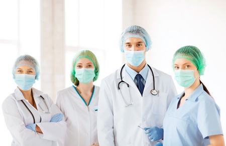 picture of young team or group of doctors in operating roomの写真素材