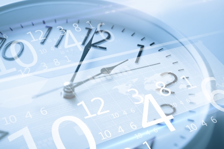 future technology and time management concept - clock and virtual screen future technology and time management concept - clock and virtual screen