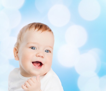 child and toddler concept - smiling little babyの写真素材