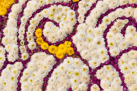 gardening, floristic, holidays and flora concept - beautiful flowers decorationの写真素材