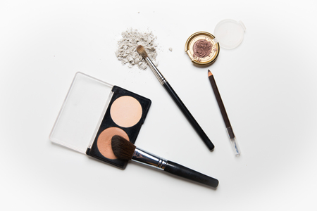 cosmetics, makeup and beauty concept - close up of makeup stuffの写真素材