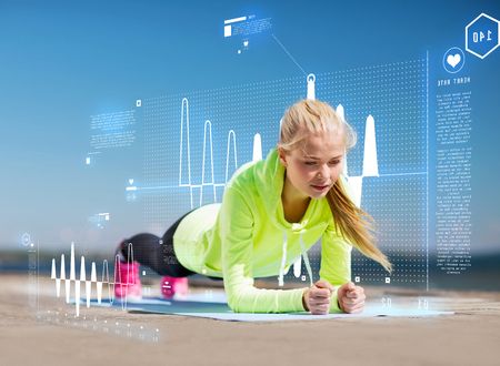sport and lifestyle concept - woman doing sports outdoors
