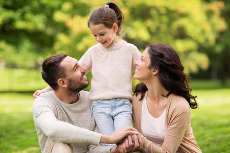 happy family in summer park