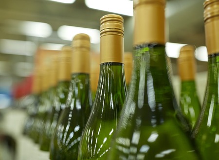 close up of bottles at liquor storeの写真素材