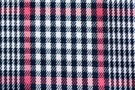 close up of checkered textile or fabric background
