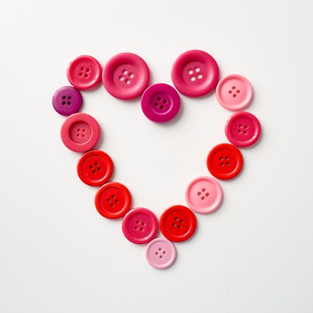 heart shape of sewing buttons