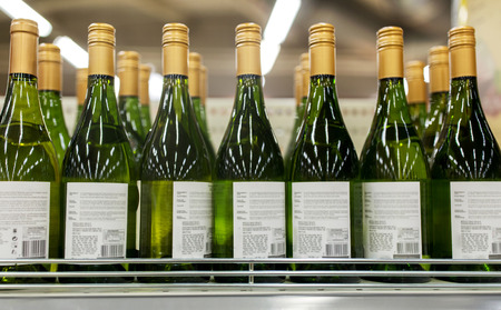 close up of bottles at liquor storeの写真素材