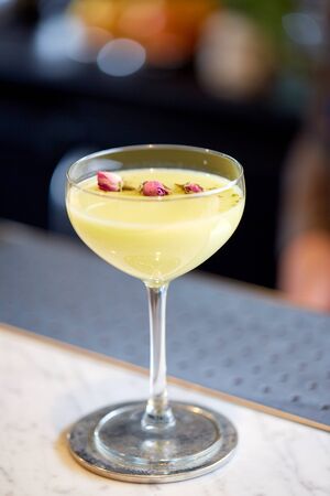 glass of cocktail at barの写真素材