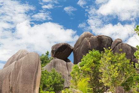 rocks on seychelles islandの写真素材