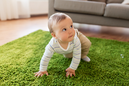 lovely baby boy at home