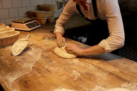 chef or baker cooking at bakery
