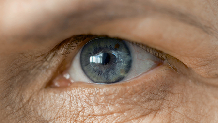 close up of senior woman eyeの写真素材