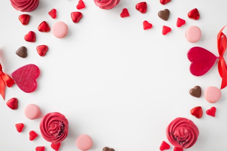 close up of sweets on valentines day