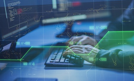 hacker using computer virus for cyber attack