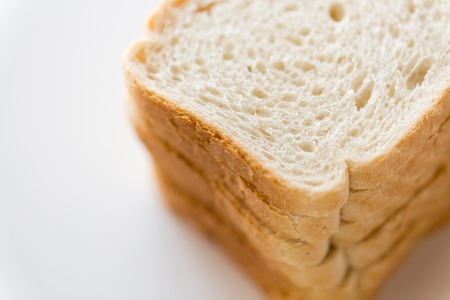 close up of white toast breadの写真素材