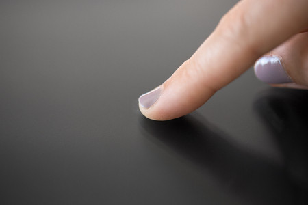 hand using black interactive panel