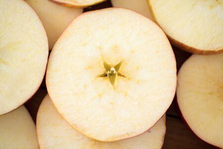 Close up of apple slicesの写真素材