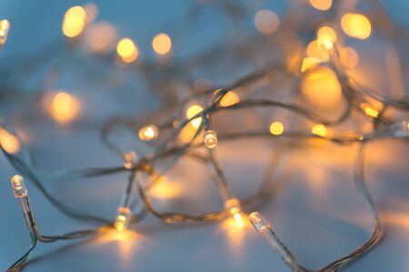 close up of electric garland lights