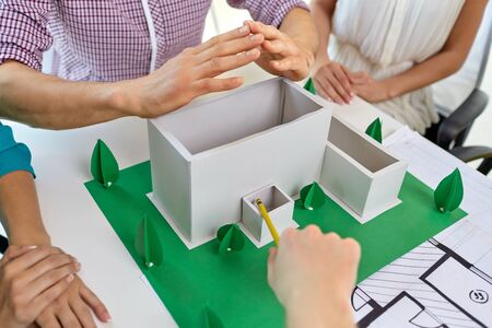 creative team building project layout at officeの写真素材