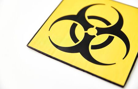 biohazard caution sign on white background