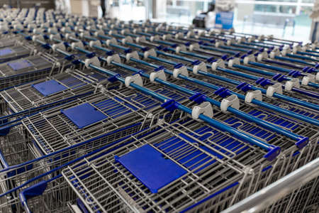 shopping carts at supermarket