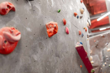 indoor climbing wall in gymの写真素材
