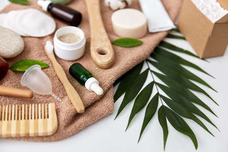 natural cosmetics and bodycare eco productsの写真素材