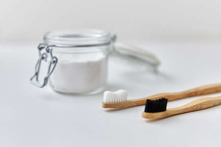 washing soda and wooden toothbrushes