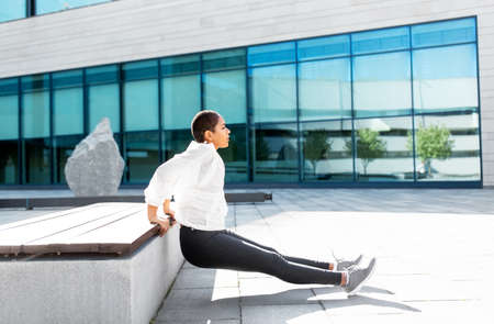 african american woman doing sports outdoors