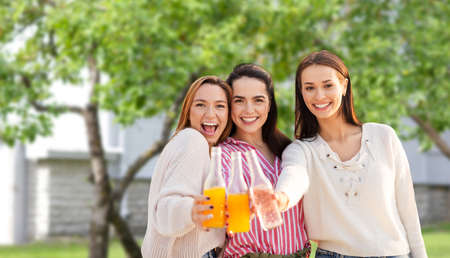 young women toasting non alcoholic drinks
