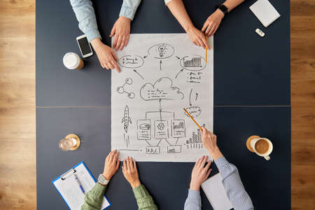 business team discussing scheme at office