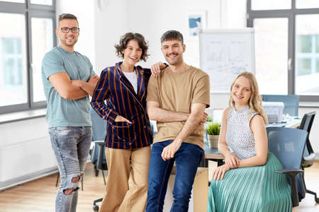 happy business team at officeの写真素材