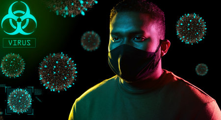 african american man wearing black reusable mask